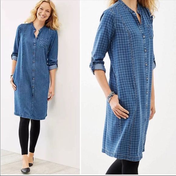 J. Jill Dresses 5for 35 Jjill Denim Dress Womens Size S Blue Poshmark